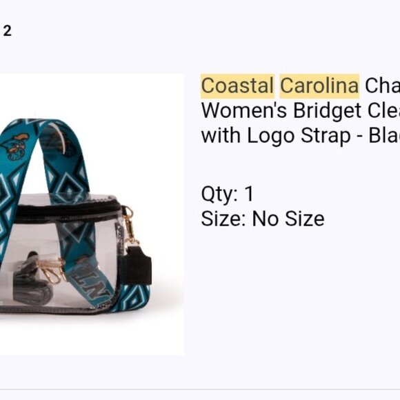 Coastal Carolina Clear Stadium Bag - Picture 2 of 2